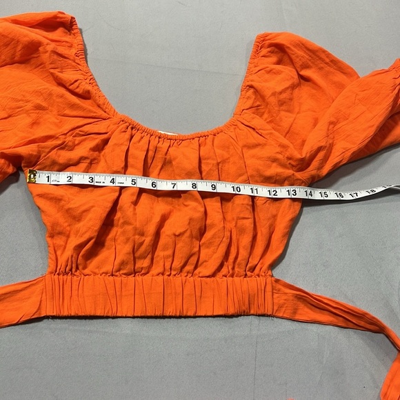 Topshop open back puff sleeve blouse - Picture 2 of 6